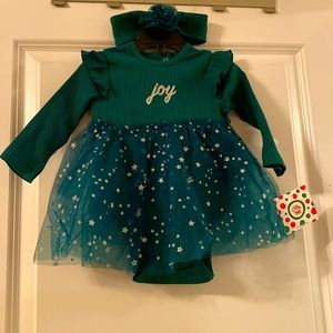 Little Me Girls winter holiday dress set 12 months